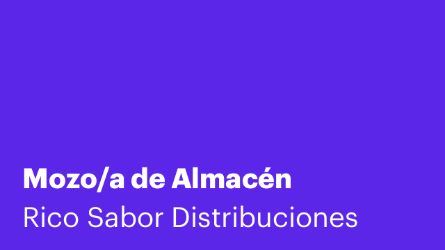 Mozo/a de Almacén