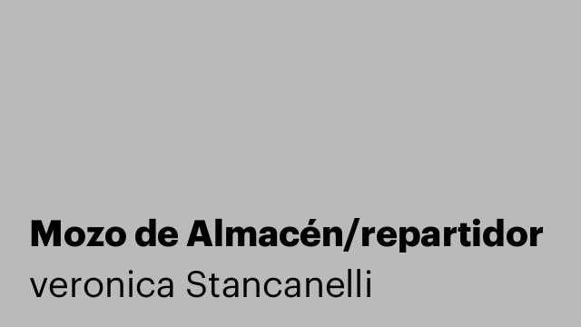 Mozo de Almacén/repartidor
