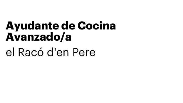 Ayudante de Cocina Avanzado/a
