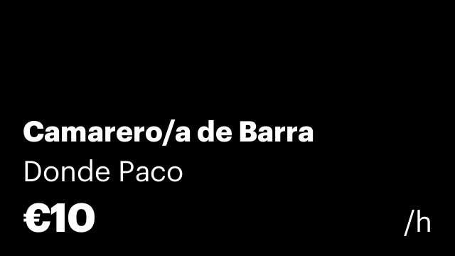 Camarero/a de Barra
