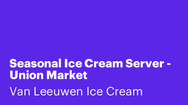 Seasonal Ice Cream Server - Union Market