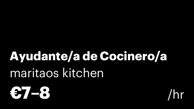 Ayudante/a de Cocinero/a