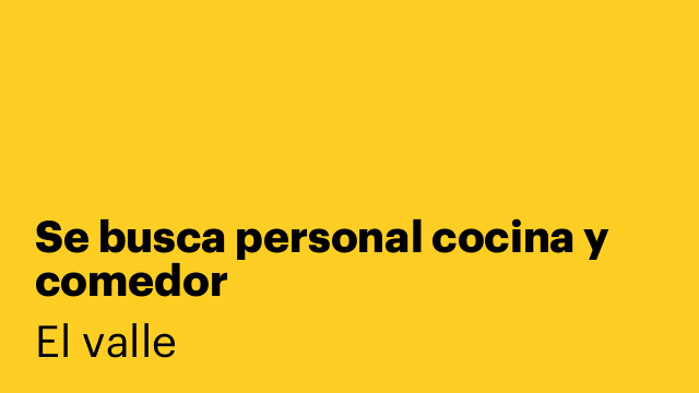 Se busca personal cocina y comedor