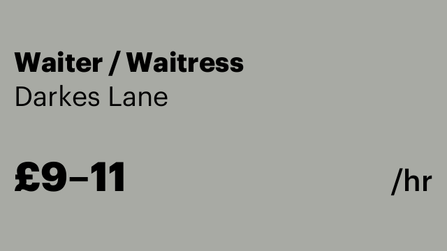 Waiter / Waitress