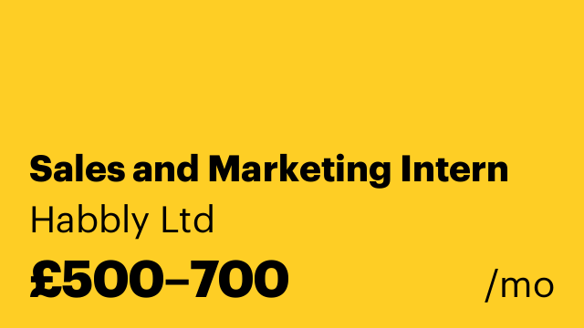 Sales and Marketing Intern