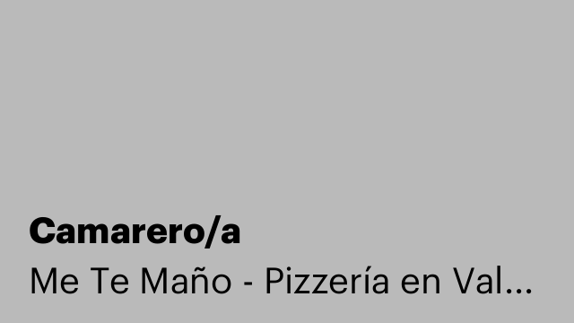 Camarero/a