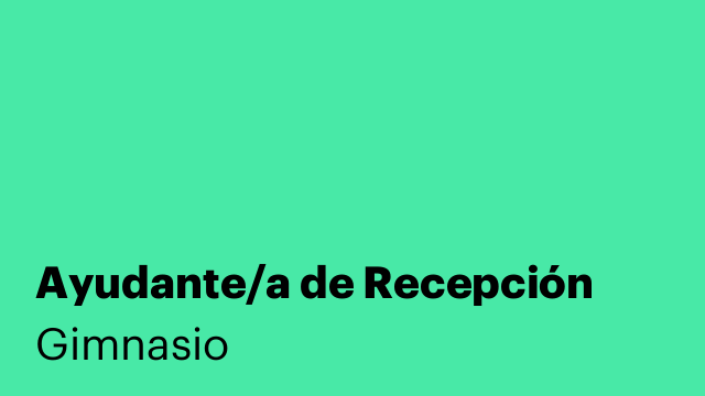 Ayudante/a de Recepción