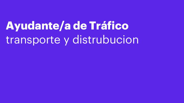 Ayudante/a de Tráfico