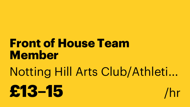 Front of House Team Member