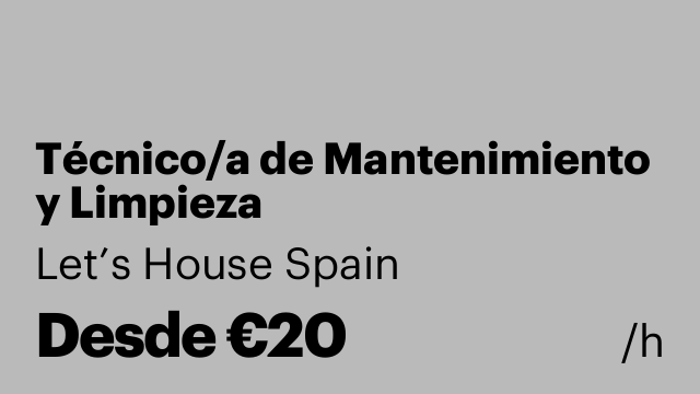 Técnico/a de Mantenimiento y Limpieza