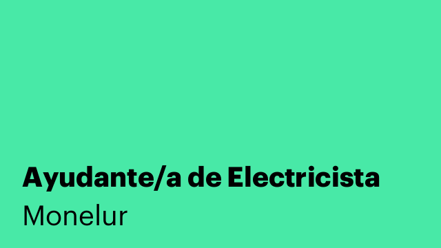 Ayudante/a de Electricista