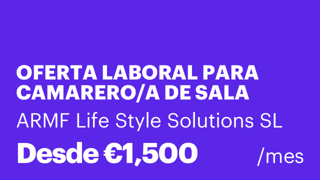 OFERTA LABORAL PARA CAMARERO/A DE SALA  🚨