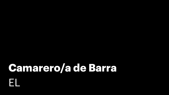 Camarero/a de Barra