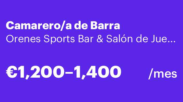Camarero/a de Barra
