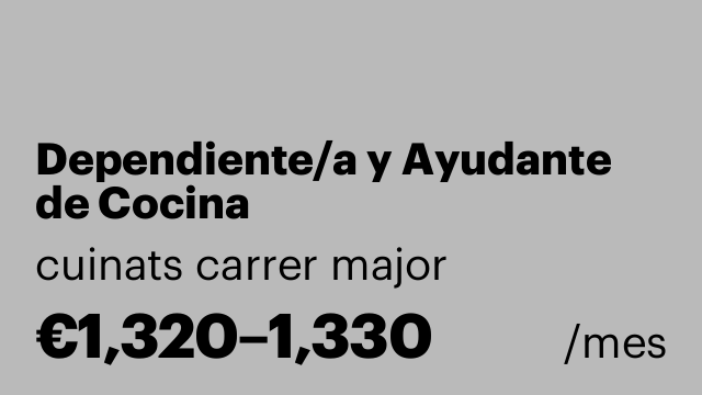 Dependiente/a y Ayudante de Cocina