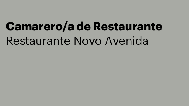 Camarero/a de Restaurante