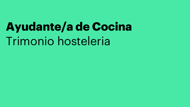 Ayudante/a de Cocina