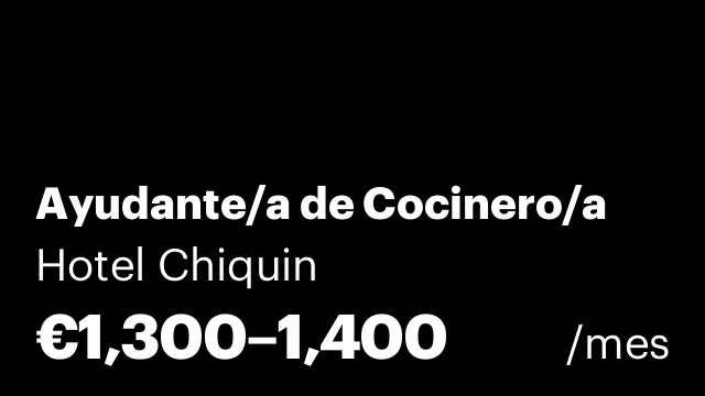 Ayudante/a de Cocinero/a