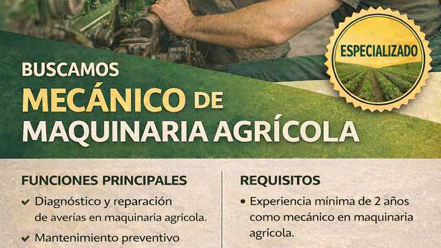 Mecánico/a de maquinaria agrícola espacializado/a