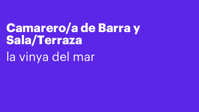 Camarero/a de Barra y Sala/Terraza