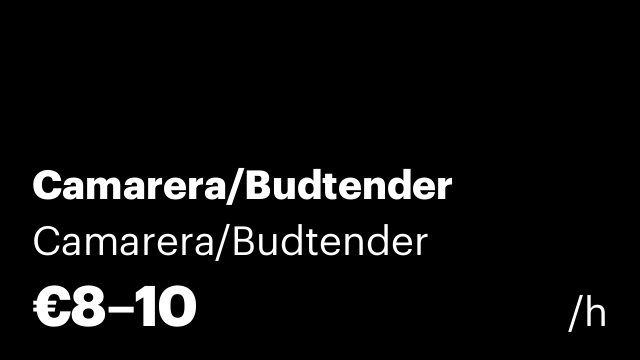 Camarera/Budtender