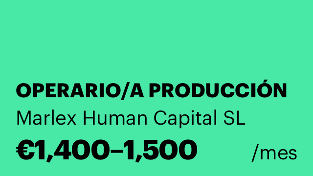 OPERARIO/A PRODUCCIÓN