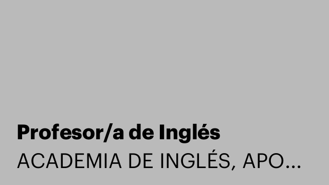 Profesor/a de Inglés