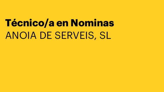 Técnico/a en Nominas