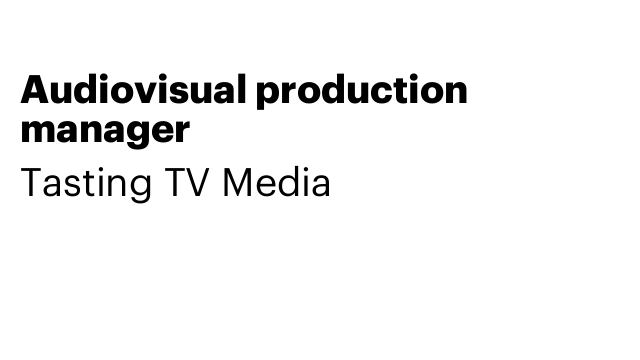 Audiovisual production manager