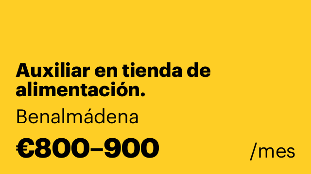 Auxiliar en tienda de alimentación.