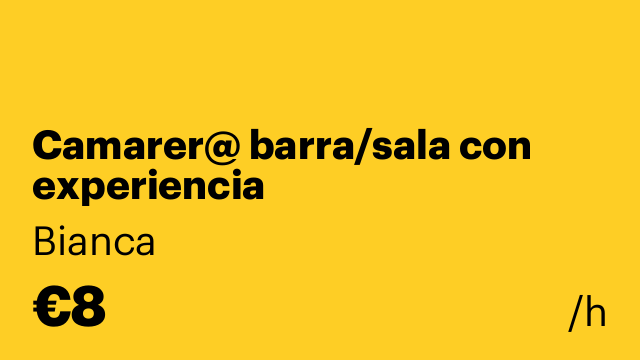 Camarer@ barra/sala con experiencia