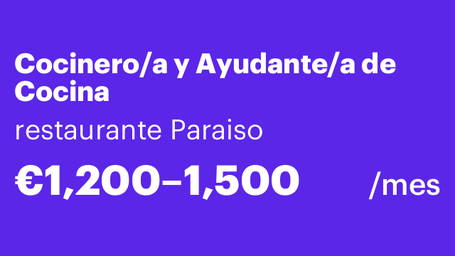 Cocinero/a y Ayudante/a de Cocina