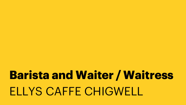 Barista and Waiter / Waitress