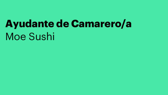 Ayudante de Camarero/a