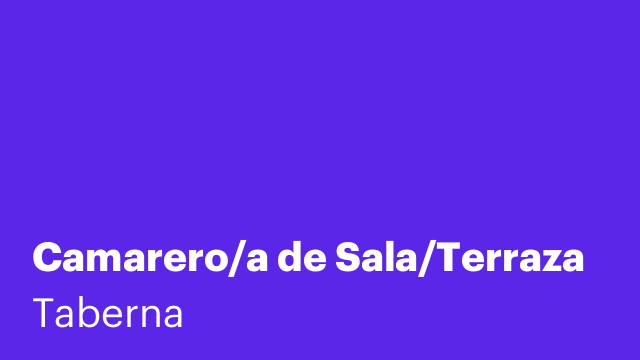 Camarero/a de Sala/Terraza