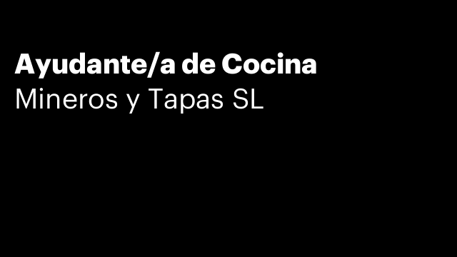 Ayudante/a de Cocina
