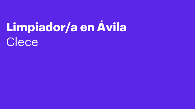 Limpiador/a en Ávila