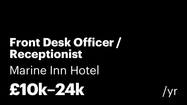 Front Desk Officer / Receptionist