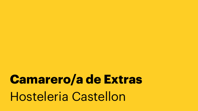 Camarero/a de Extras