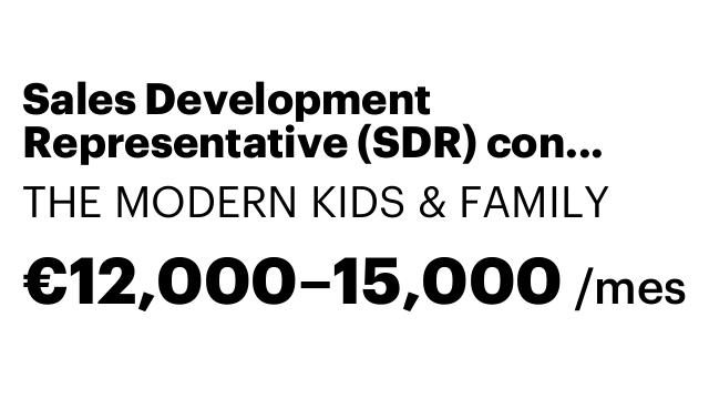 Sales Development Representative (SDR) con experiencia en patrocinios
