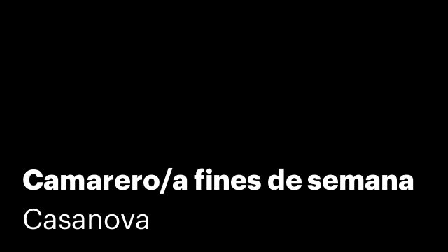 Camarero/a fines de semana