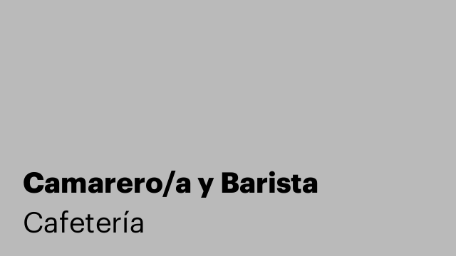 Camarero/a y Barista