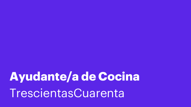 Ayudante/a de Cocina