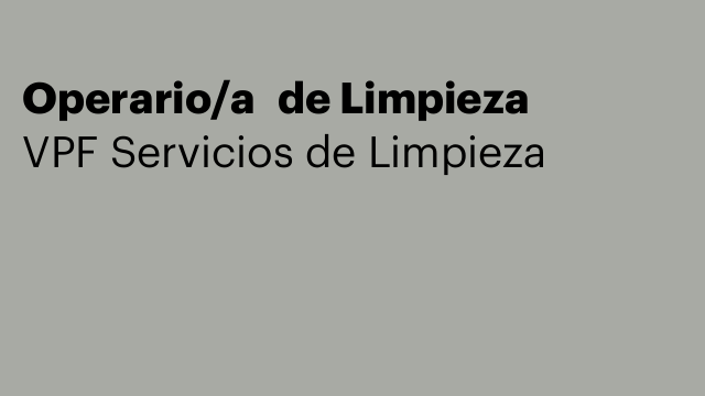 Operario/a  de Limpieza