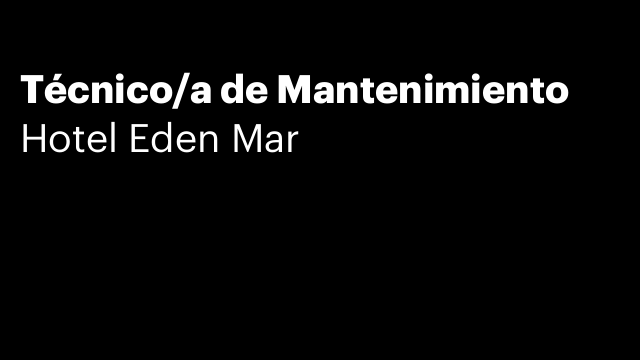 Técnico/a de Mantenimiento