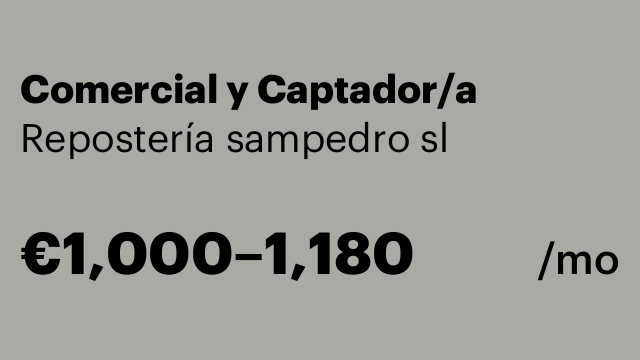 Comercial y Captador/a