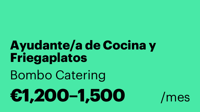 Ayudante/a de Cocina y Friegaplatos
