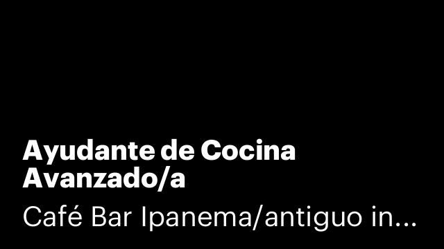 Ayudante de Cocina Avanzado/a