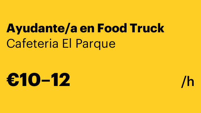 Ayudante/a en Food Truck