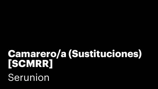 Camarero/a (Sustituciones) [SCMRR]